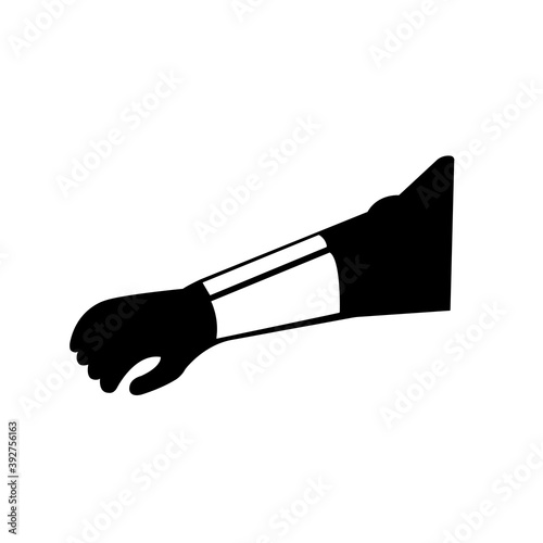 Wear Arm Protection Black Icon,Vector Illustration, Isolated On White Background Label. EPS10
