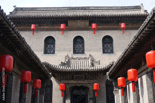 Traditional Chinese architecture courtyard door decoration.