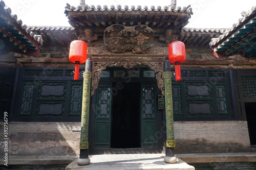 Traditional Chinese architecture courtyard door decoration.