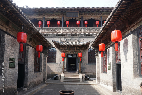 Traditional Chinese architecture courtyard door decoration.