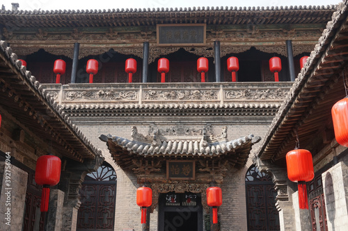 Traditional Chinese architecture courtyard door decoration.