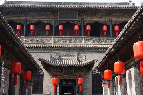Traditional Chinese architecture courtyard door decoration.