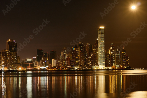 Panama city and moon