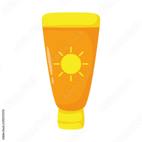 sun blocker tube flat style icon