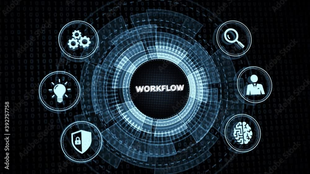 Business, Technology, Internet and network concept. Virtual screen of the future and sees the inscription: Workflow Business, Technology, Internet and network concept. Virtual screen of the future and sees the inscription: Workflow