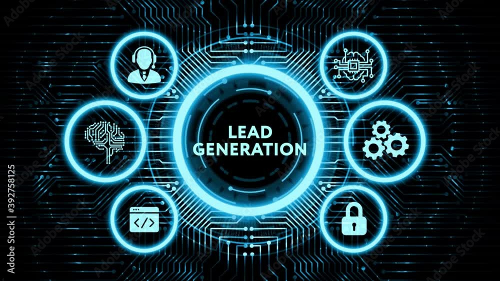 Business, technology, internet and networking concept. Young entrepreneur showing keyword: Lead generation