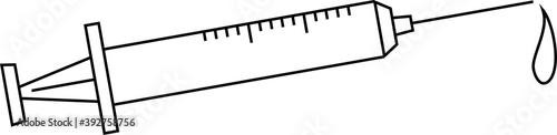 Monochrome Cute medical syringe to infuse