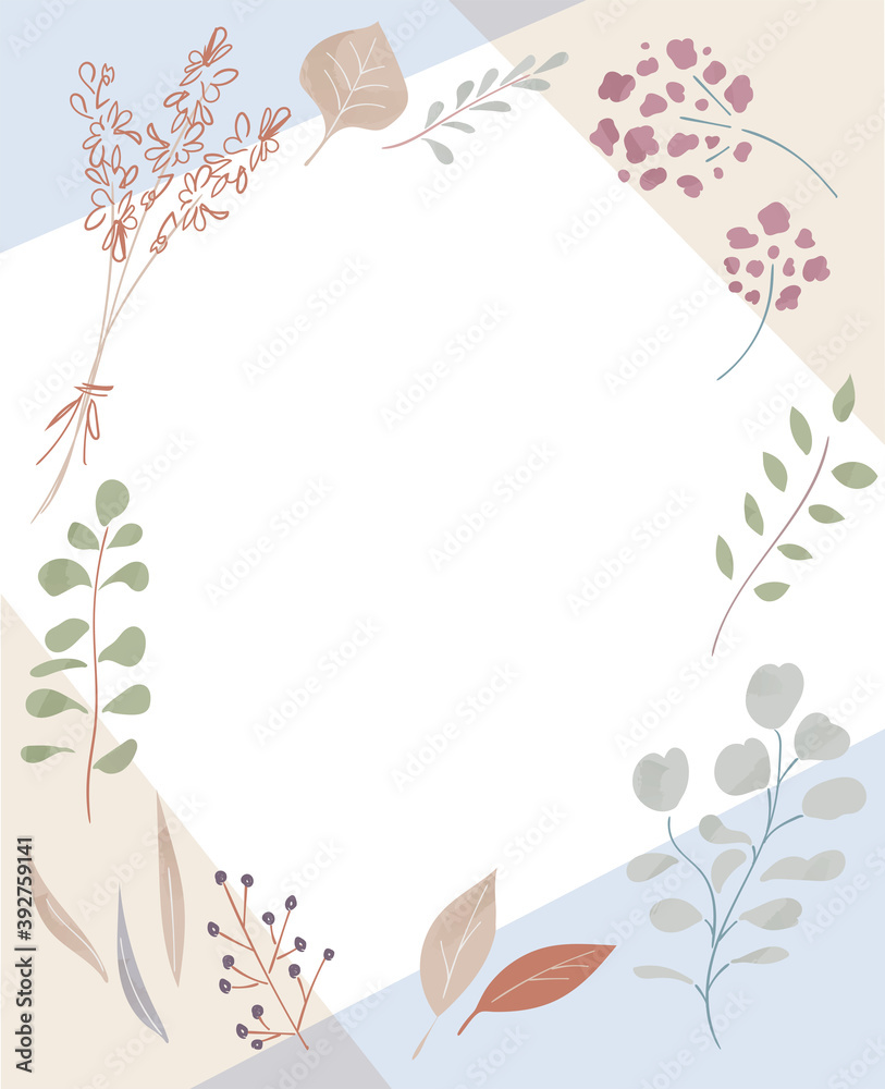 Fototapeta premium 秋 葉 自然 フレーム モダン 色付き