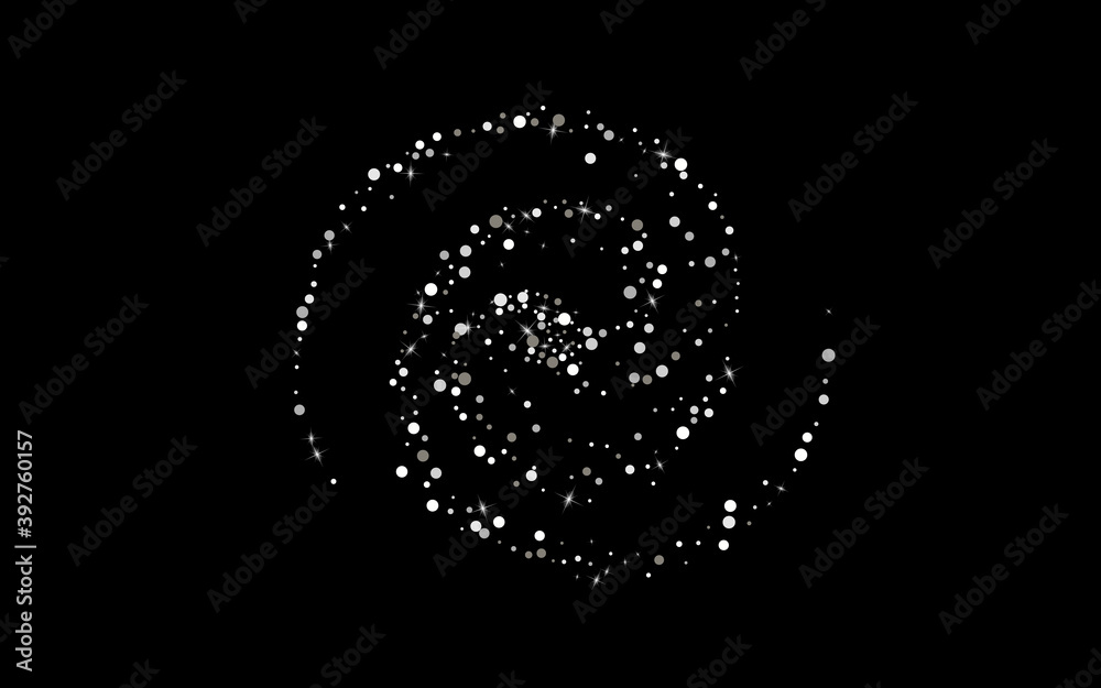 White Dot Golden Vector Black Background. Effect 