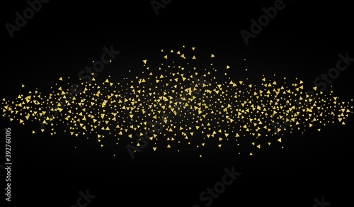 Gold Glow Festive Black Background. Effect Shine 