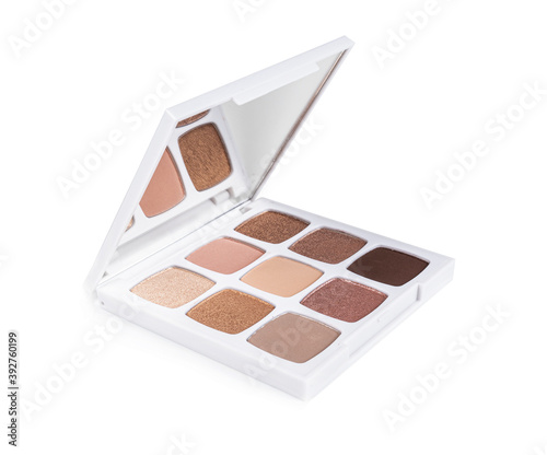 Eye shadows palette isolated on white background