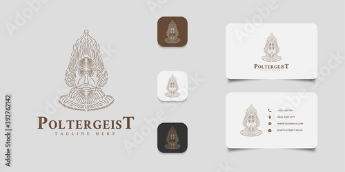 Illustration of a man with glasses and hair raised. Men with supernatural occurrences for your business logo or identity