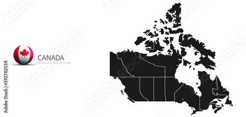 Canada Map and Flag Icon Map of American countries.