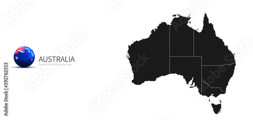 Australia Map and Flag Icon...