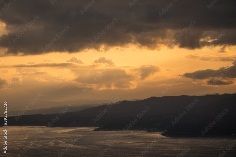 sunset view of hakodate in Hokkaido