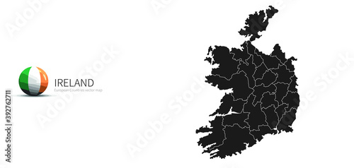 Ireland Map and Flag Icon M...