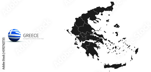 Greece Map and Flag Icon Ma...