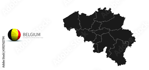 Belgium Map and Flag Icon M...