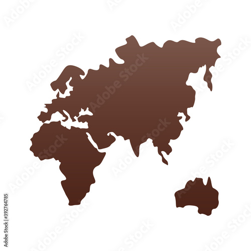 old continent silhouette isolated icon