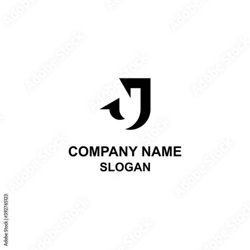 Free Download J letter initial logo, a bold logo with negative space . This logo can also be read as JJ. - GFXLoad
