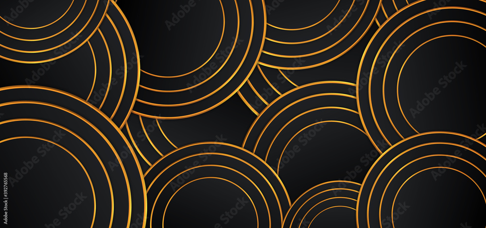 Circle luxury black design circle overlap layer geometric background. Circle luxury black design circle overlap layer geometric background.