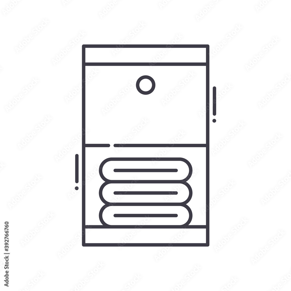 Shoe shelf icon, linear isolated illustration, thin line vector, web design sign, outline concept symbol with editable stroke on white background. Shoe shelf icon, linear isolated illustration, thin line vector, web design sign, outline concept symbol with editable stroke on white background.