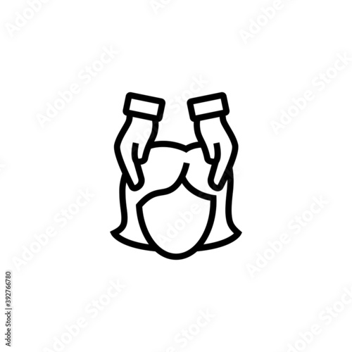 Face Massage Icon  in black line style icon, style isolated on white background
