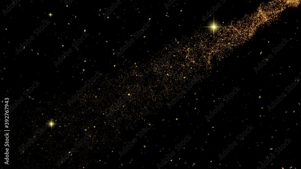 4K. Abstract blur of real golden shining fireworks with bokeh lights 4K. Abstract blur of real golden shining fireworks with bokeh lights
