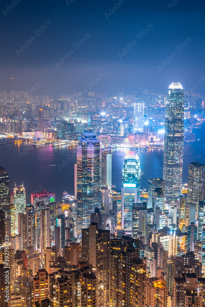 Hong Kong Architectural Landscape skyline night view Hong Kong Architectural Landscape skyline night view