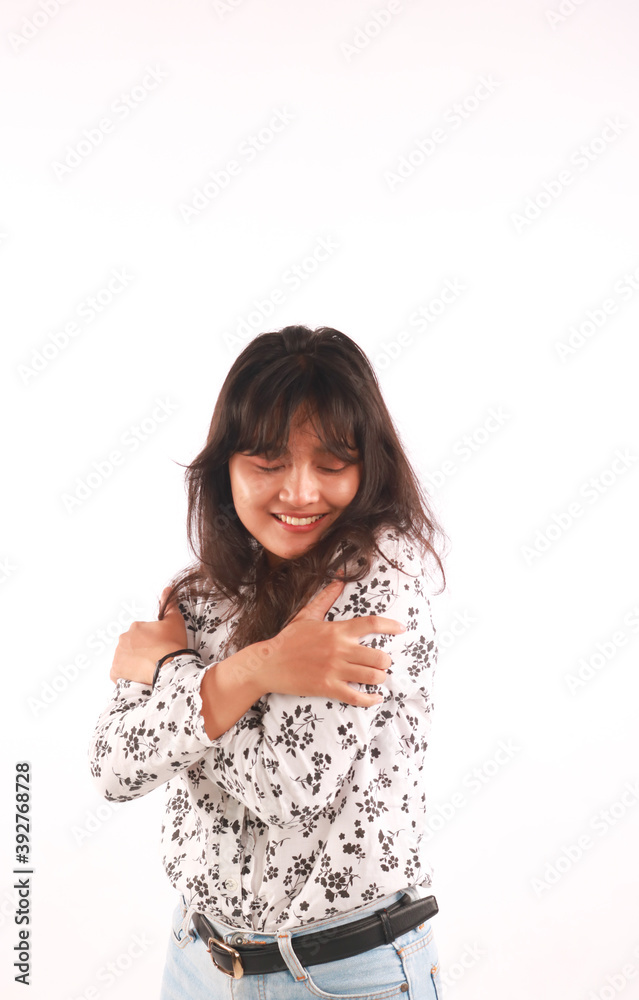 Beauty portrait of female face on white background Beauty portrait of female face on white background