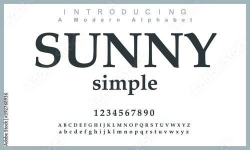 Sunny font. Elegant alphabet letters font and number. Classic Copper Lettering Minimal Fashion Designs. Typography fonts regular uppercase and lowercase. vector illustration
