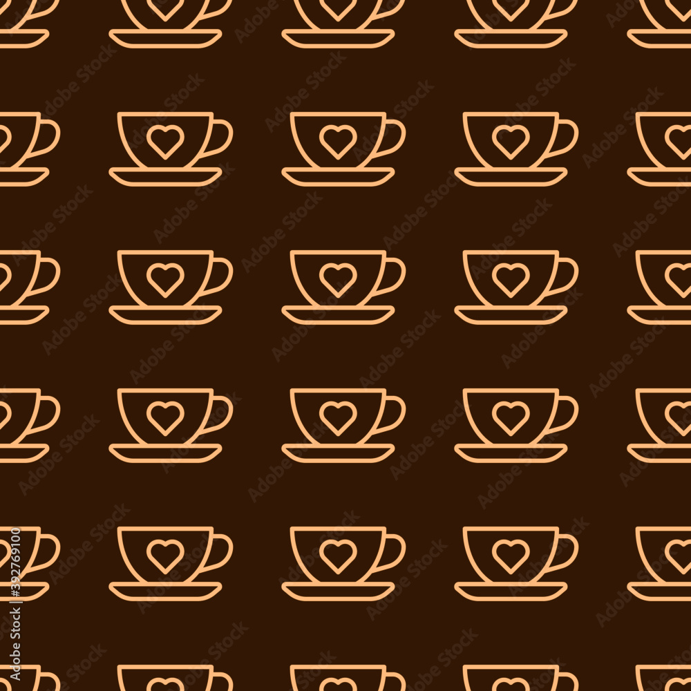Obraz premium Tea cups seamless repeat pattern. 