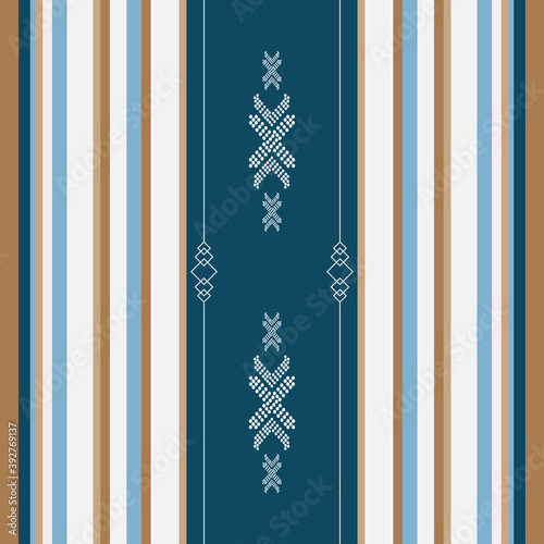 Seamless ethnic pattern with geometric shapes