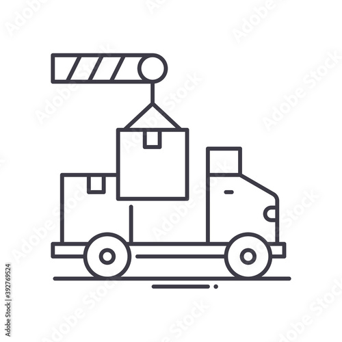Shipment icon, linear isolated illustration, thin line vector, web design sign, outline concept symbol with editable stroke on white background.