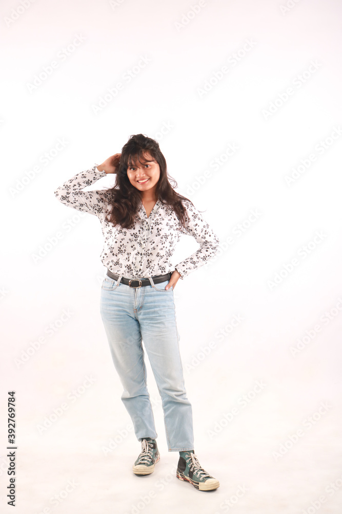 Beauty portrait of female face on white background Beauty portrait of female face on white background