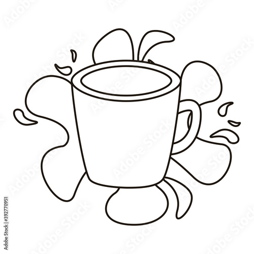 coffee mug drink splashing line style icon