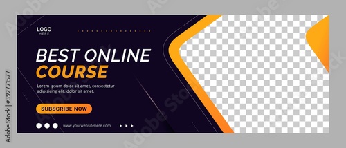Online course facebook cover banner template promotion