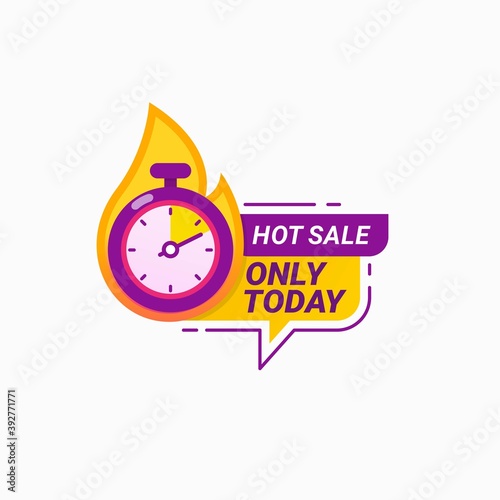 Last hour offer badge. sale counrdown banner badge. hot sales limited time vector illustration