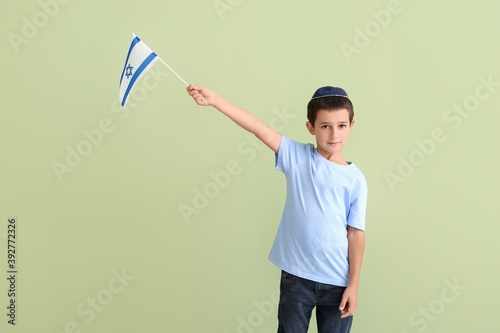 Little boy with the flag of...