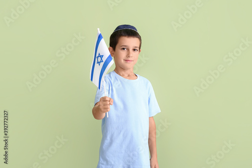 Little boy with the flag of...