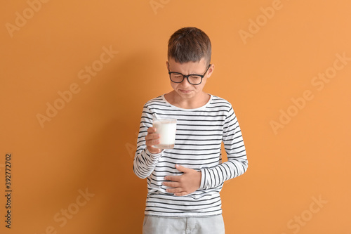 Little boy with dairy aller...