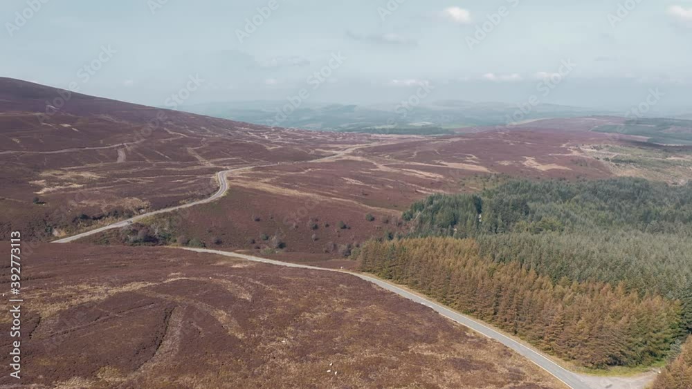 Scenic Road Across Autumnal Landsape in Wales Scenic Road Across Autumnal Landsape in Wales