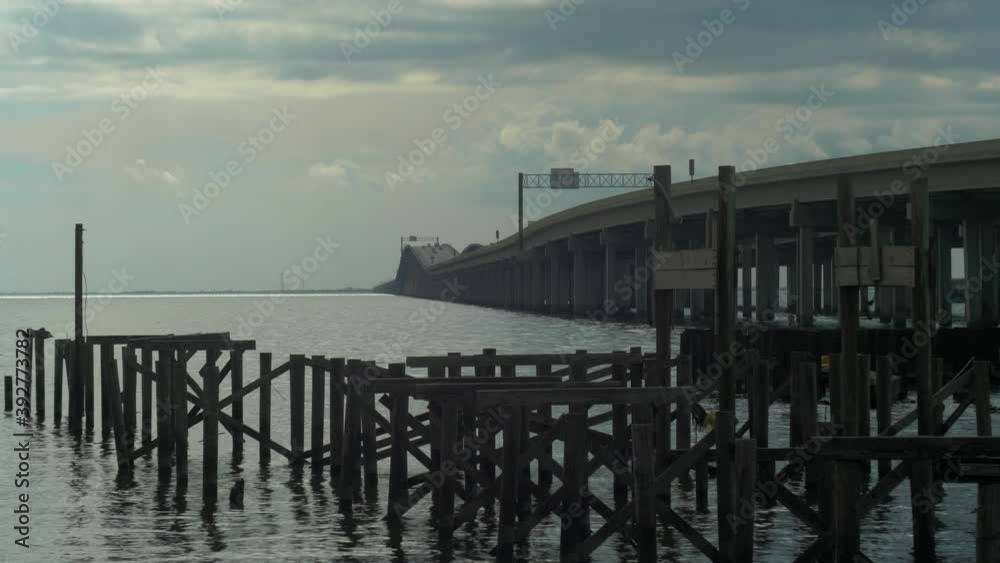Dilapidated Pier Bridge Over Lake Pontchartrain Louisiana Dilapidated Pier Bridge Over Lake Pontchartrain Louisiana
