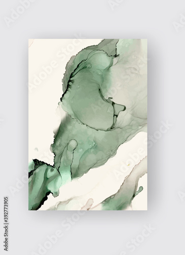 Alcohol ink vector texture banner. Fluid ink abstract background.