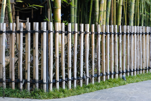  fence house made of bamboo  Japanese style.