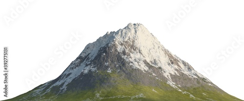 Snowy mountains Isolate on white background 3d illustration photo
