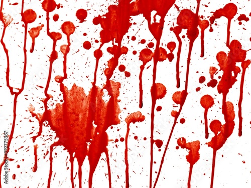 red blood on white background