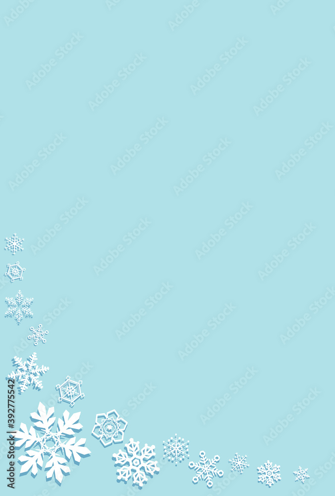 Vertical message card with three-dimensional snowflake Vertical message card with three-dimensional snowflake