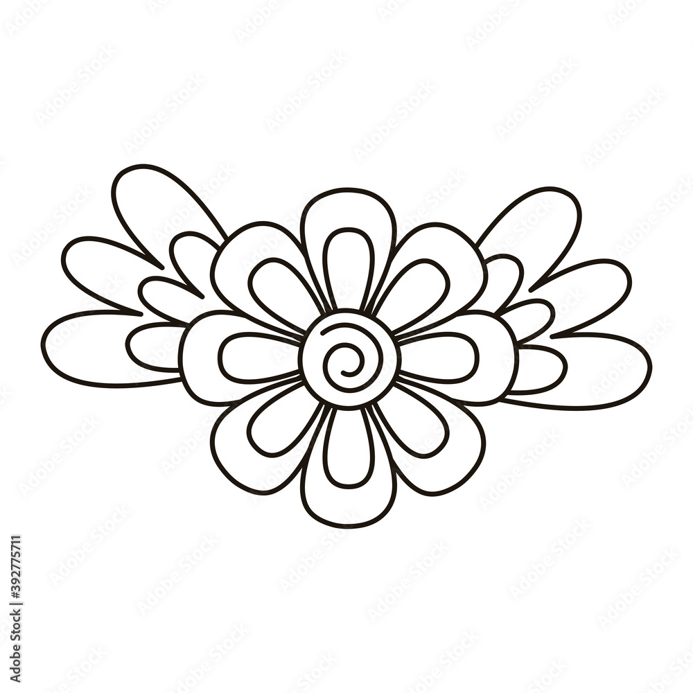 beautiful flower garden with leafs line style beautiful flower garden with leafs line style