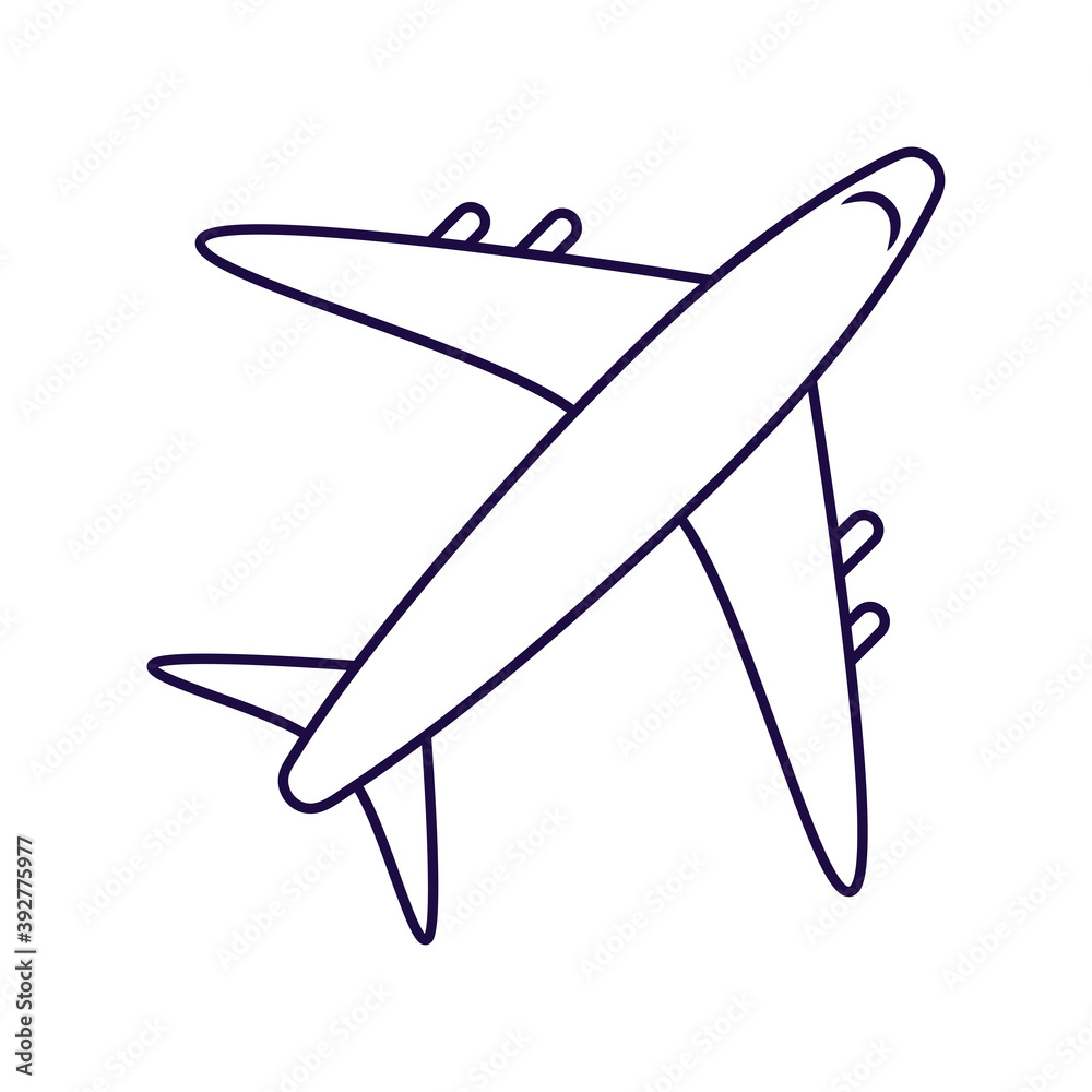 airplane flying line style icon airplane flying line style icon